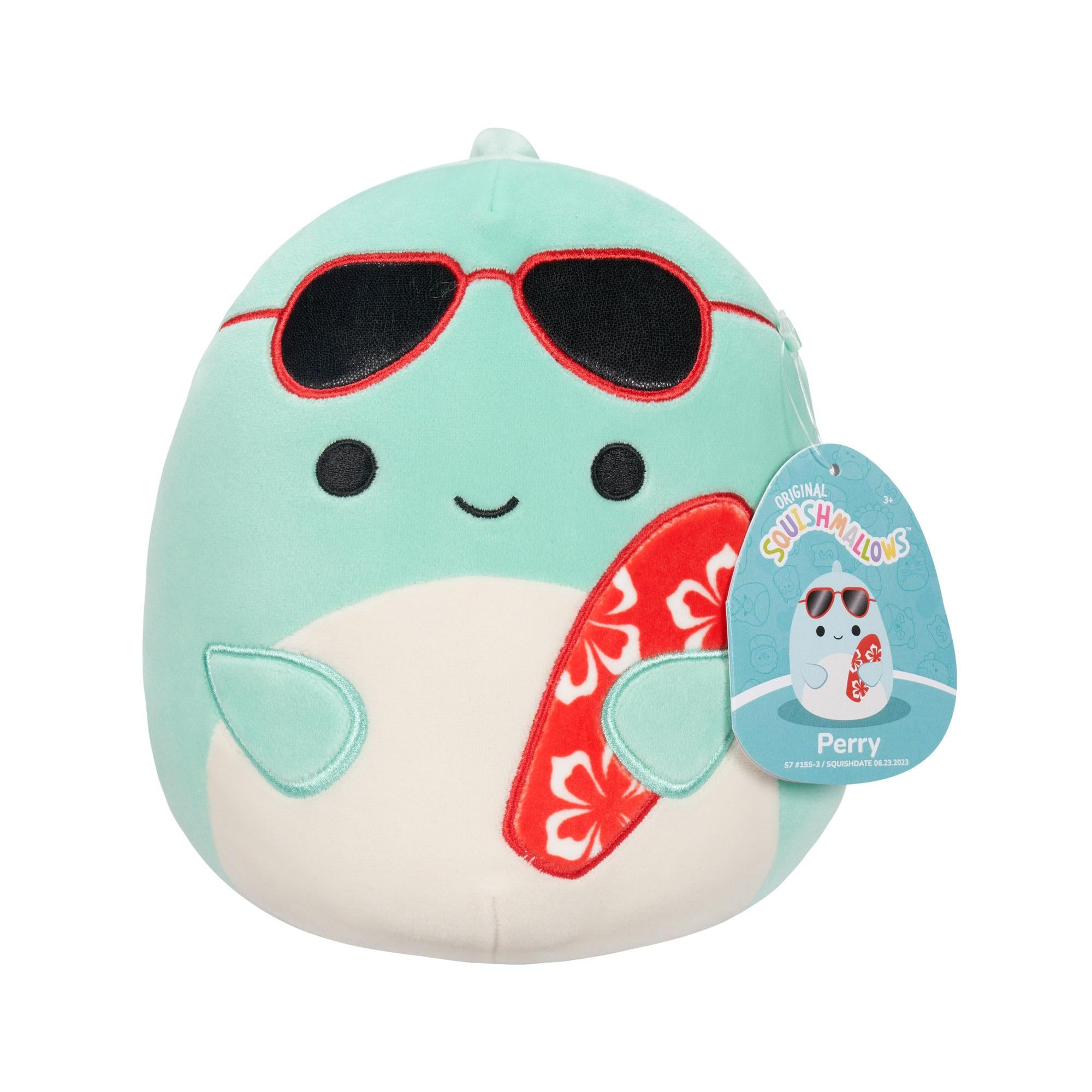 Squishmallow 19 Cm Perry The Dolphin Surfboard