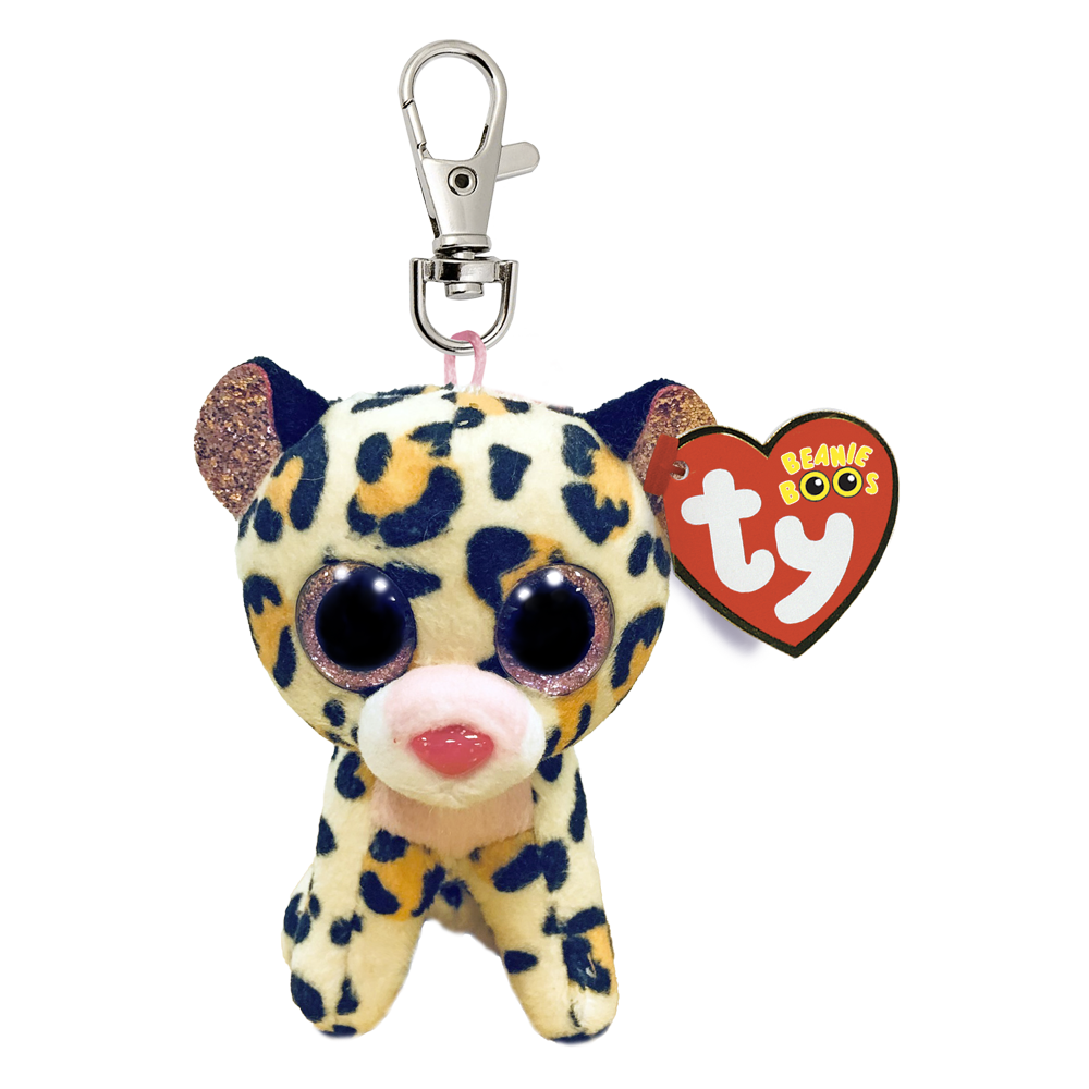 TY Beanie Boos Clip-On Livvie The Brown And Pink Leopard