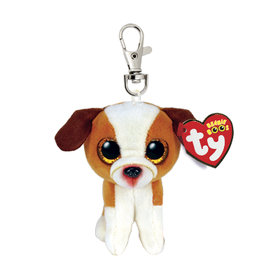 TY Beanie Boos Clip-On Hugo The Brown And White Dog