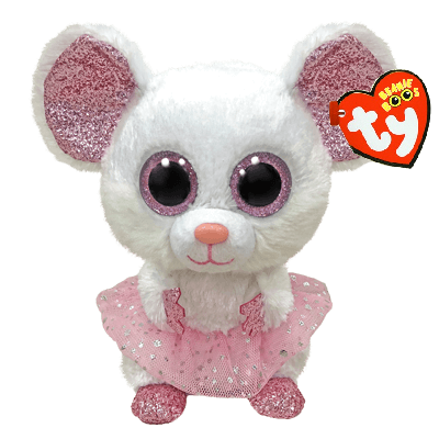 TY Beanie Boos Nina The White Ballerina Mouse Medium